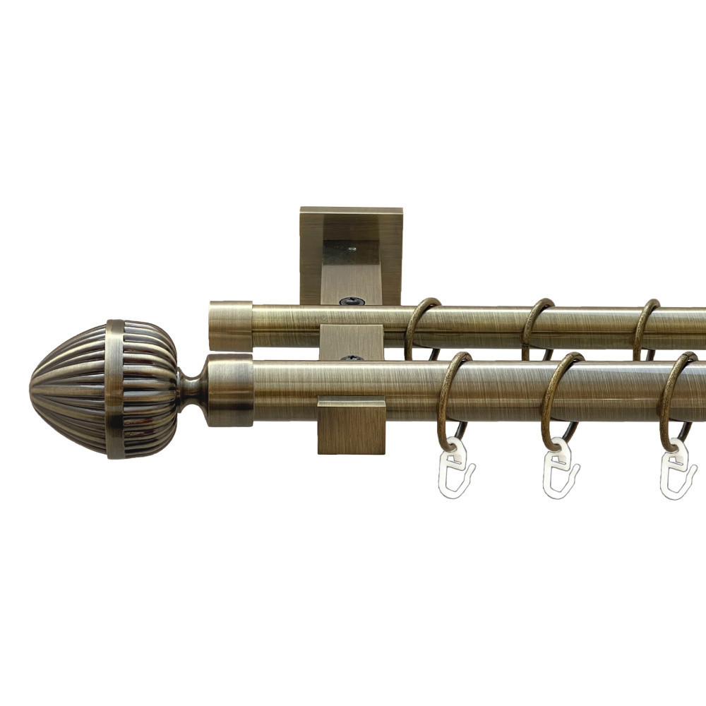 Карниз Orvit Одеон металевий дворядний техно гладка труба кільце металеве Антик 25\19 мм 240 см (00-00026030) Львов - изображение 1