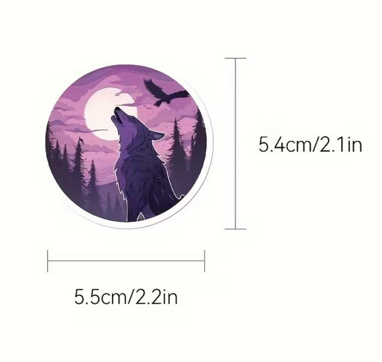 Набор из 50 водостойких наклеек «Волки» | Виниловые наклейки для ноутбука, доски, гитары или скейтборда Киев - изображение 5