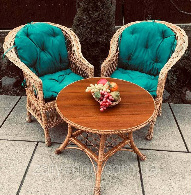 Плетені меблі з лози з гарним столом Київ - фото 4