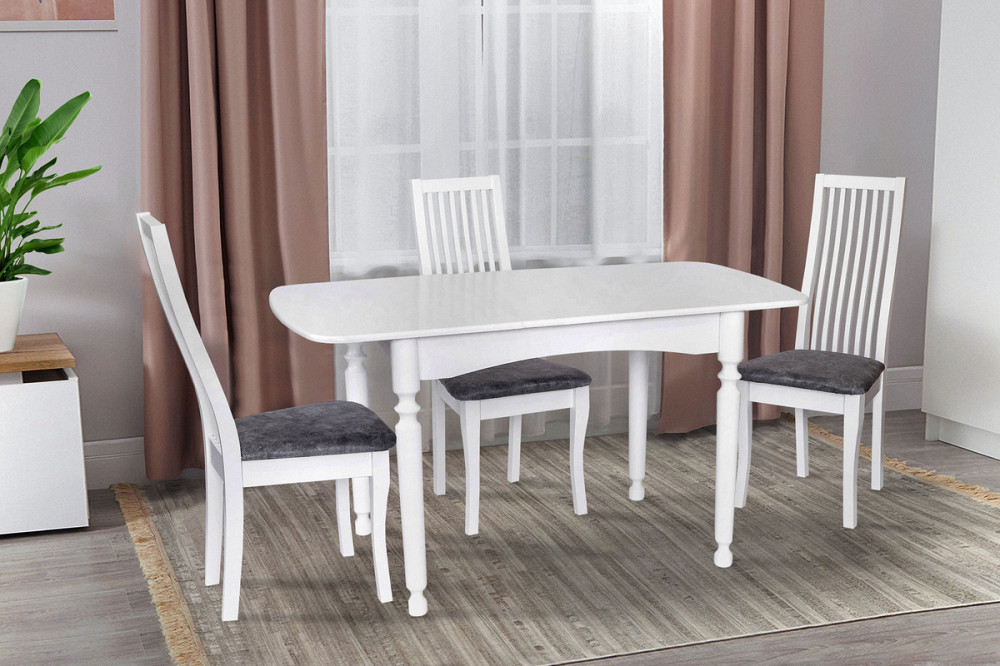 Стіл обідній Поло (1080+320)*730, білий Київ - фото 1