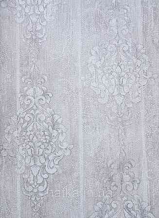 Шпалери вінілові на флізеліні гарячого тиснення DU&KA 1.06х10 вензель основа під штукатурку сірі коричневі Київ