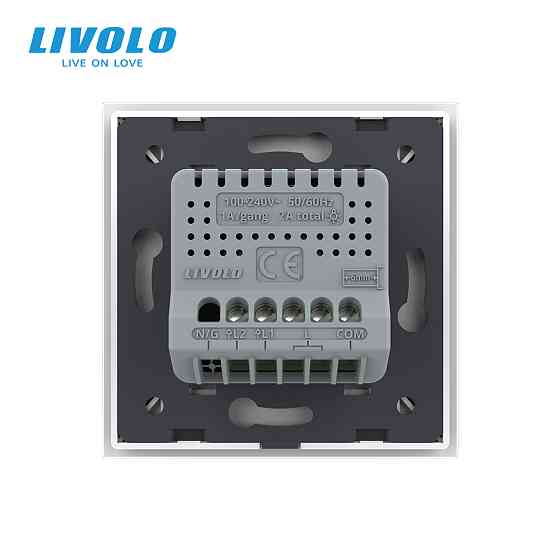 LIVOLO Сенсорний прохідний/перехресний димер 2 сенсори LIVOLO білий матове скло Коломия