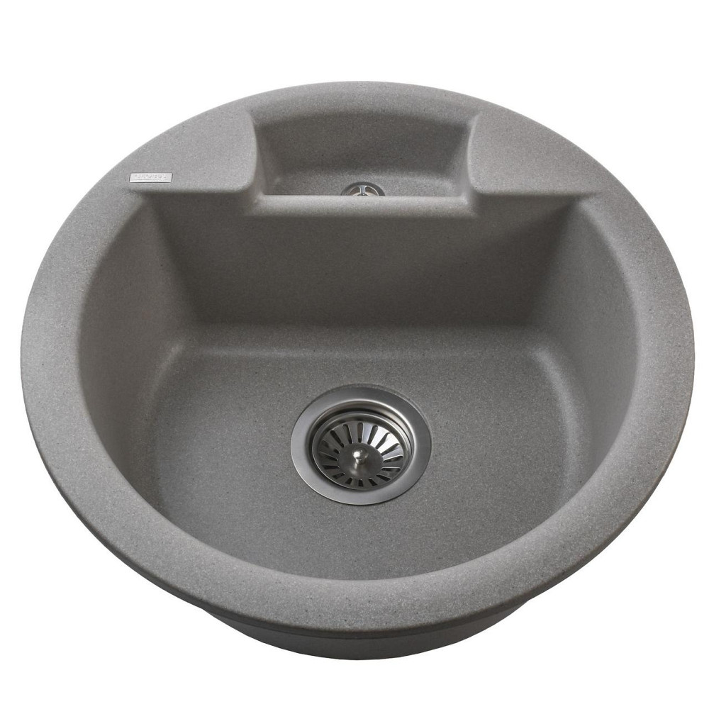Гранітна мийка Globus Lux GURON сiрий камiнь 480мм-А0005 (000008399) Київ - фото 2