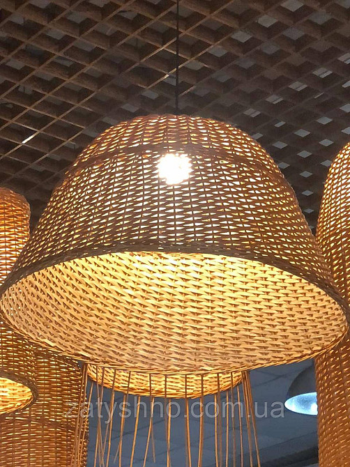 Люстра плетеная конусная | светильник из лозы | плетеная люстра с лозы Киев - изображение 4