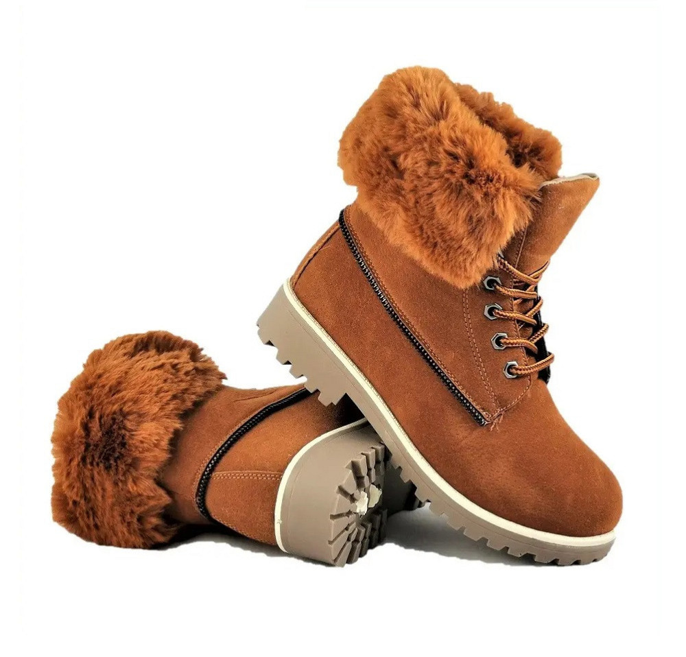 .Зимні напівчоботи Жіночі Коричневі з Хухом Черевики Руді (розміри: 36) - 44-4 Дніпро - фото 1