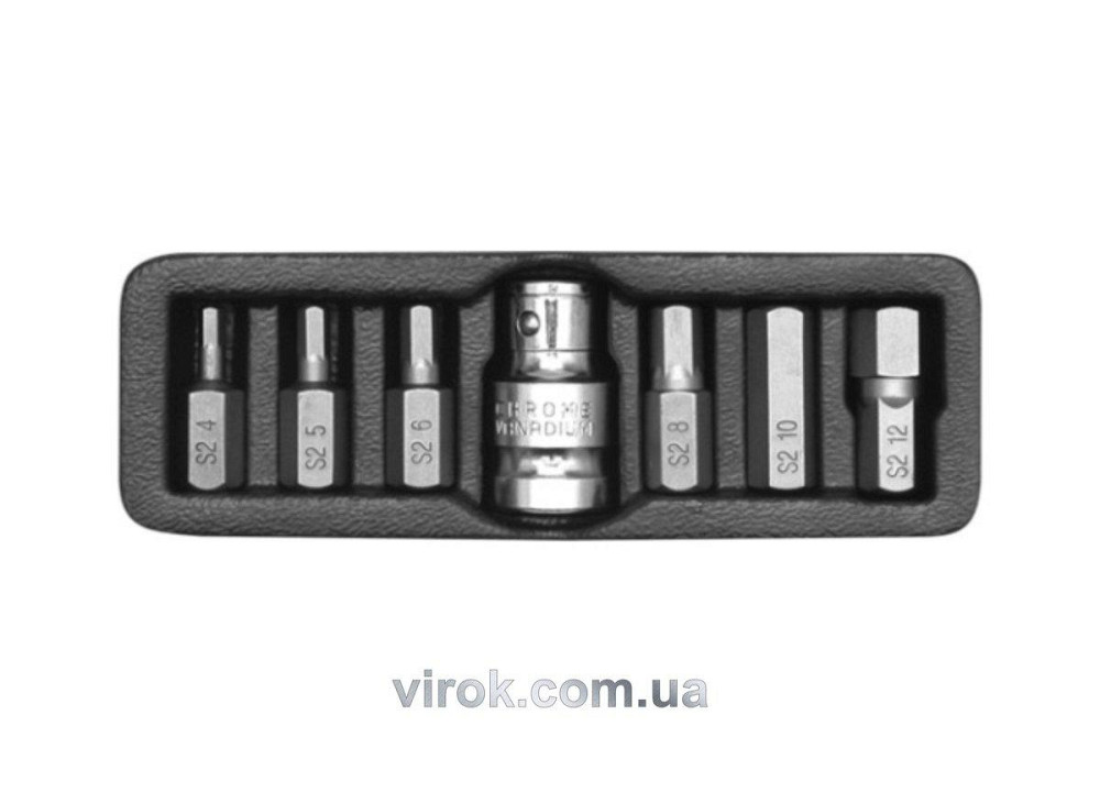 Набір насадок викруткових YATO НЕХ H4-12 з перехідником 1/2" 7 шт Одеса - фото 2