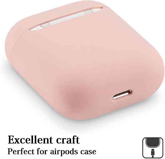 Захисний чохол для Airpods, ультратонкий силіконовий, сумісний з Airpods 1 та AirPods 2 (рожевий) Дніпро