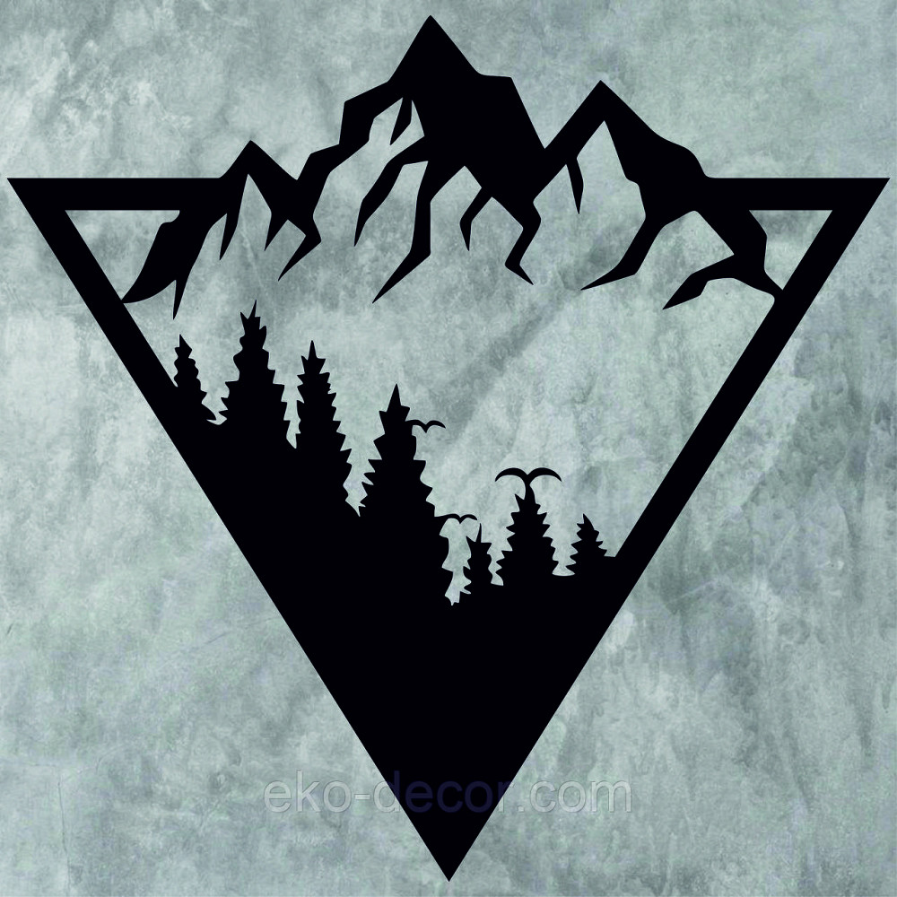 Декоративное настенное Панно «Гора»  Декор на стену 90*90 см, Черный Киев - изображение 6