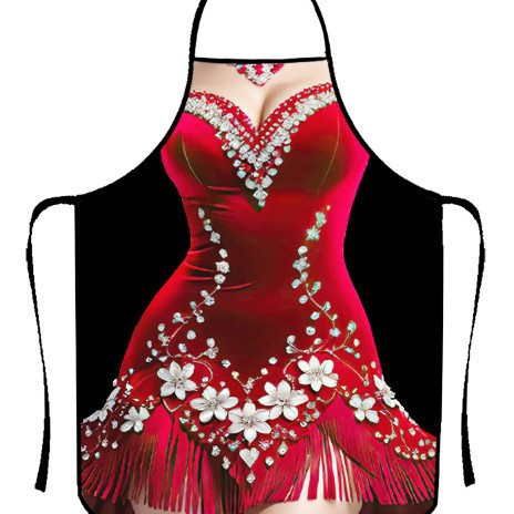 Фартух прикольний дівчина у танцювальній сукні 80 на 60 см різнобарвний Київ - фото 1