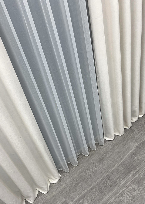 Шторная ткань микровелюр Petek YL цвет молочный 2020ш Киев - изображение 5