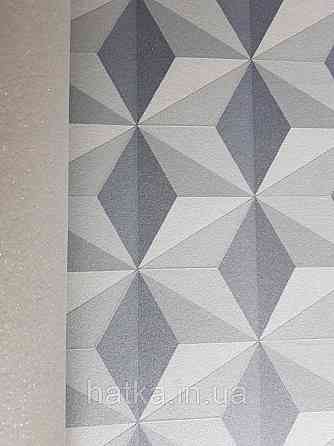 Обои виниловые на флизелине AS creation New-life геометрия фигуры черные серые бежевые точки серебром Киев