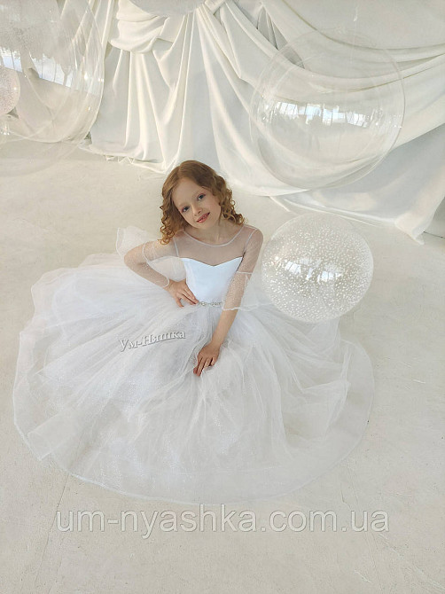 Довга біла сукня 122-128 Кривий Ріг - фото 2