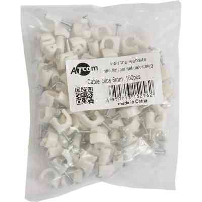 Скоба Atcom для крепления кабеля 6мм 100шт (15256) Вінниця