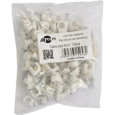 Скоба Atcom для крепления кабеля 6мм 100шт (15256) Винница - изображение 2