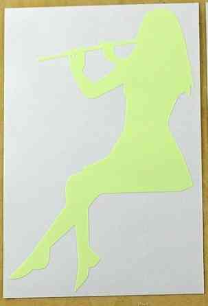 Фосфорная наклейка на выключатель Девушка 10 на 15 см салатовый Киев