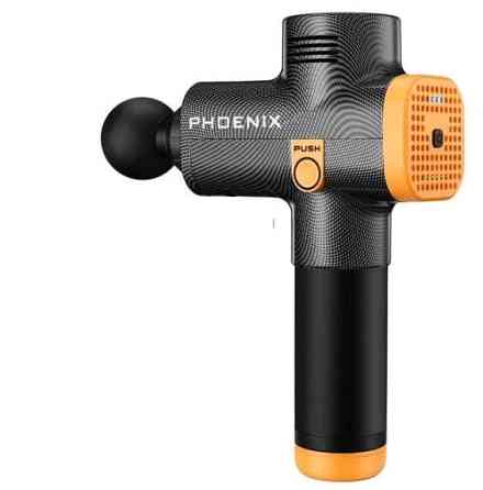 Ударный массажер триггерных точек Phoenix A2 Пистолет массажный 2400mAh 3 скорости 6 насадок Винница