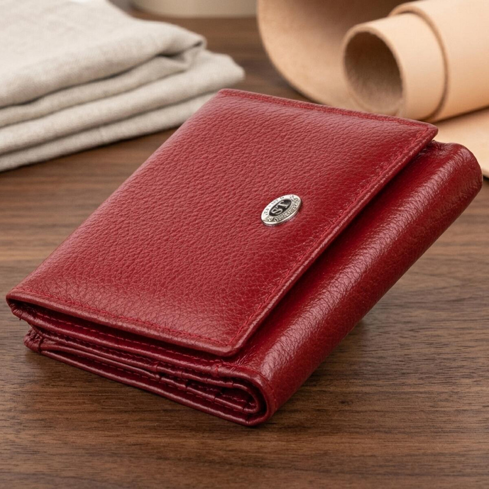 Компактний гаманець жіночий ST Leather 19257 Бордовий Київ - фото 11
