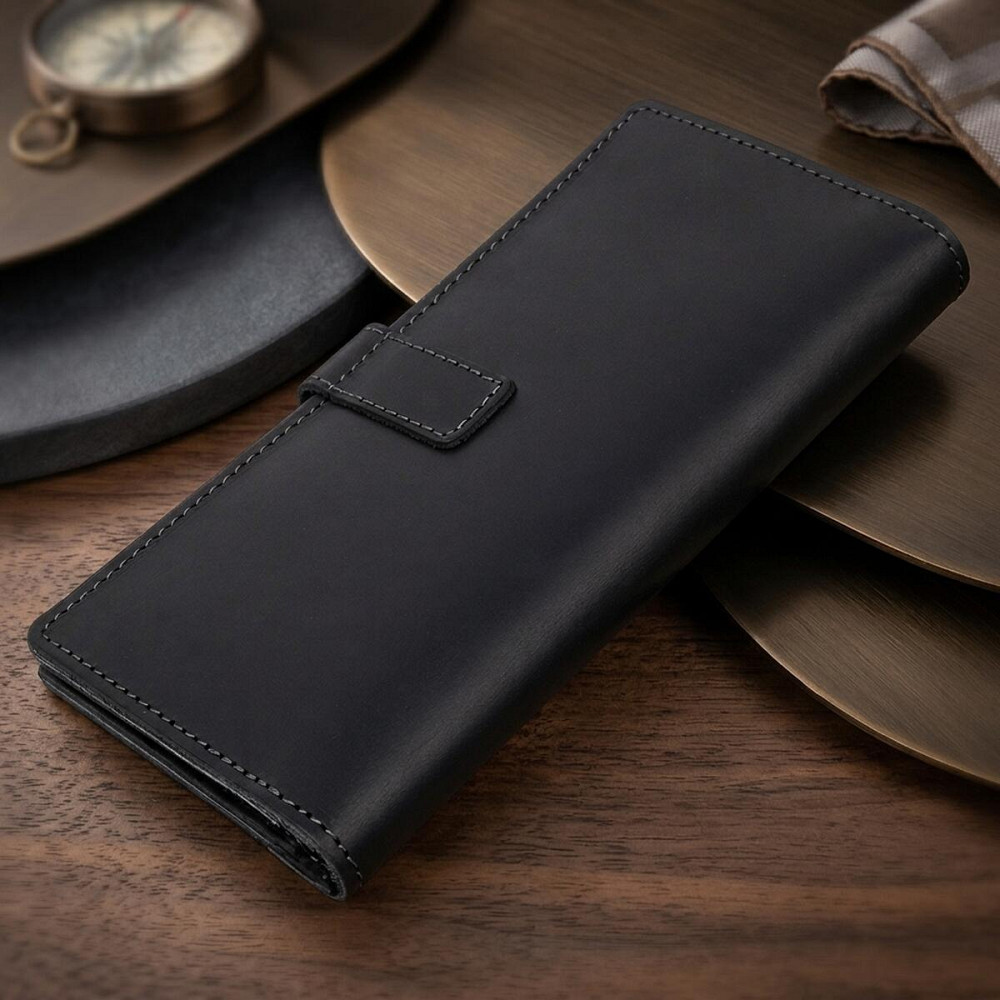 Стильне матове чоловіче портмоне GRANDE PELLE 11560 Чорний Київ - фото 14