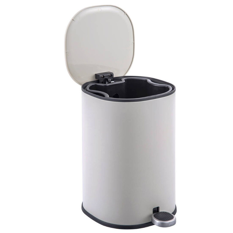 Відро для сміття з плавним закриттям овальне Zerix Prime-TC0105 White 5л колір білий   ( ZX5901 ) 20348 Харьков - изображение 6
