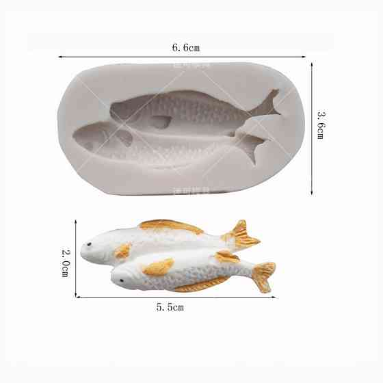 Молд силиконовый Рыбки 66 на 36 мм серый Киев
