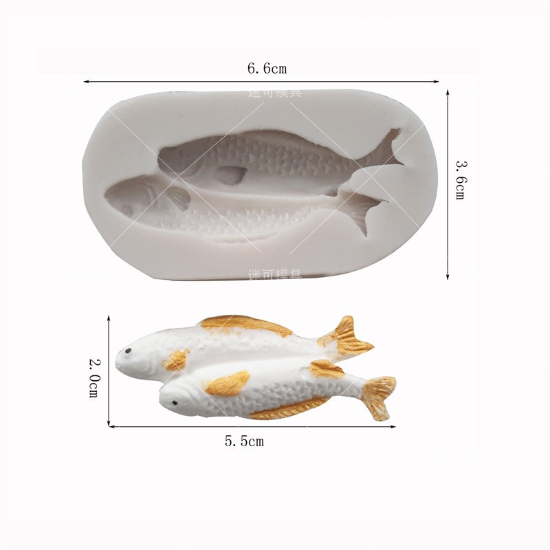 Молд силиконовый Рыбки 66 на 36 мм серый Киев - изображение 4