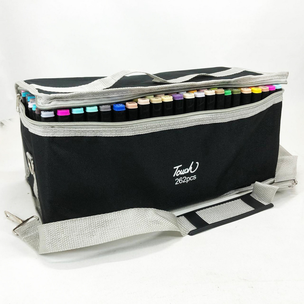 Набір скетч маркерів у сумці 262 шт, Набір для скетчінгу, Маркери професійні спиртові UJ-74 Львів - фото 6