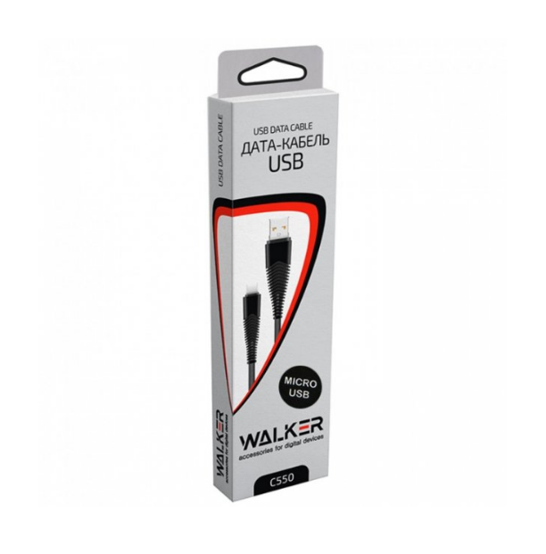 Кабель USB MicroUSB WALKER C550 2,4A 1м чорний Житомир - изображение 3