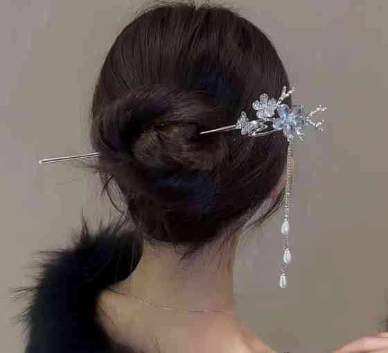 Шпилька-паличка для волосся "Квітка" 180 мм Сміла