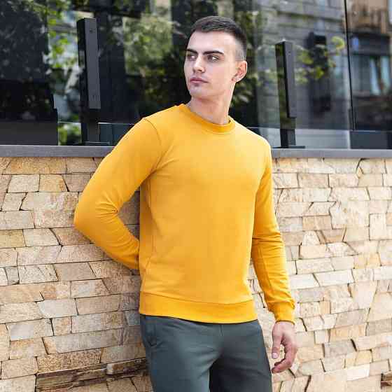 Світшот чоловічий однотонний жовтий Pobedov 001 Київ