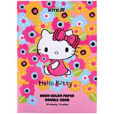 Цветная бумага Kite А4 неоновая Hello Kitty (10 листов/ 5 цветов) (HK24-252-1) Винница