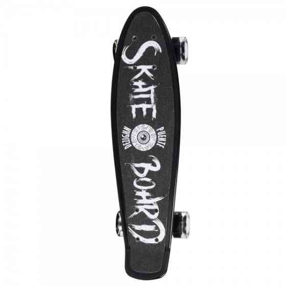 Скейт Пенни борд для детей MS 0298-1_4 Скейтборд со светящимися колесами ABEC 7 алюминиевая подвеска, Черный Каменец-Подольский