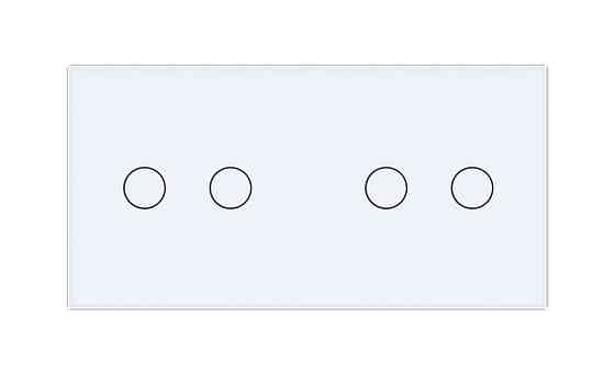 Розумний сенсорний ZigBee вимикач 4 сенсора (2-2) Livolo білий скло (VL-C702Z/C702Z-11) Коломыя