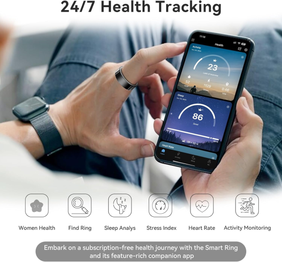 Умное кольцо Smart Ring R06 для мониторинга здоровья и сна, фитнес-трекер Bluetooth для Android и iOS, водостойкое Киев