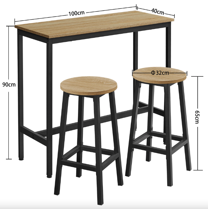 Барний стіл та 2 барні стільці Leobert Kidol в стилі Loft натуральний Киев - изображение 3