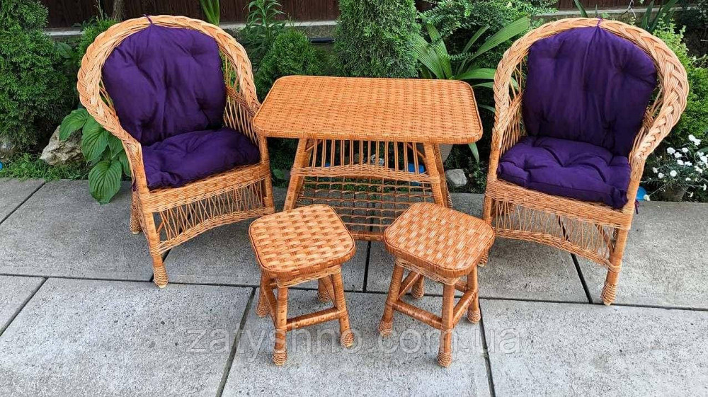 Мебель плетеная с подушками фиолетовыми Киев - изображение 1