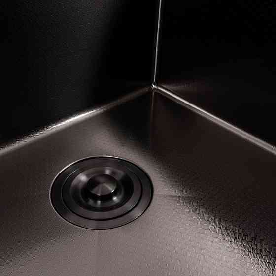 VALESO Кухонна мийка 50*50 PVD чорна DECOR Valeso Handmade (сифон круглий, 3,0/0,8) Київ