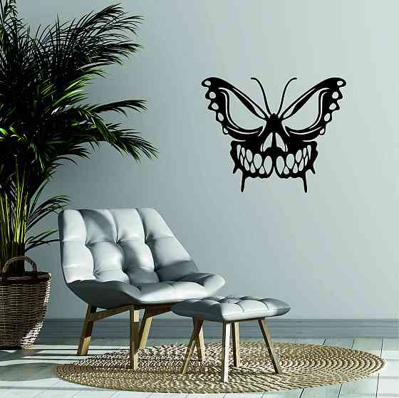 Декоративне настінне 3D Панно «Череп», Декор на стіну з об'ємом 70*56 см, Чорний Київ