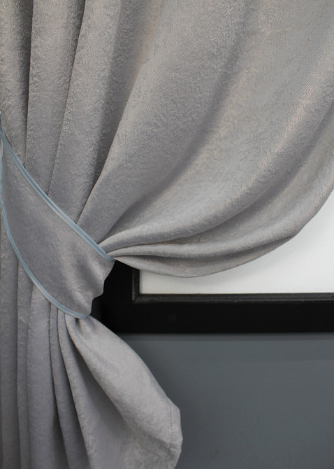 Комплект коротких штор VR-Textil Софт № 981ш Светло-серый 130х170 см 2шт (35-0228) Киев - изображение 3