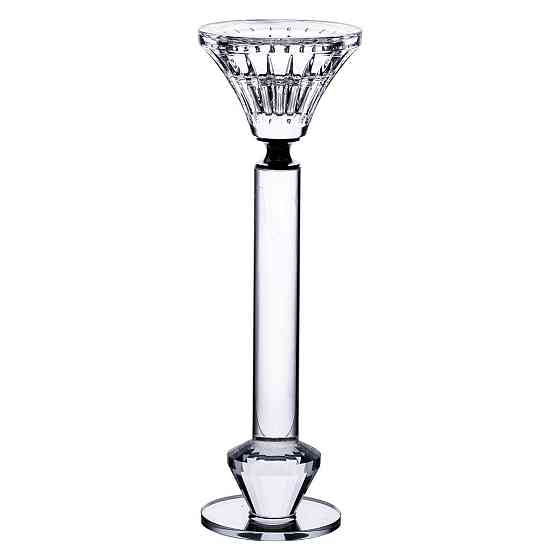 Декоративний скляний підсвічник на ніжці 6×21.3 см Київ