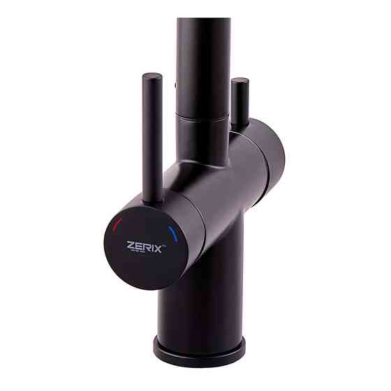 Кухонний змішувач під осмос Zerix LUX-024 Black з висувною лійкою нерж. сталь/колір чорний (ZX5556) Чернівці