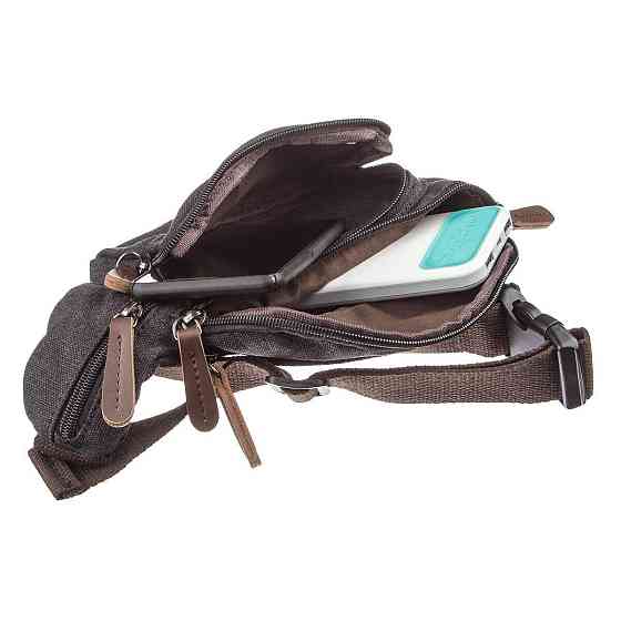 Сумка поясна текстильна Чорна (Vintage) Київ