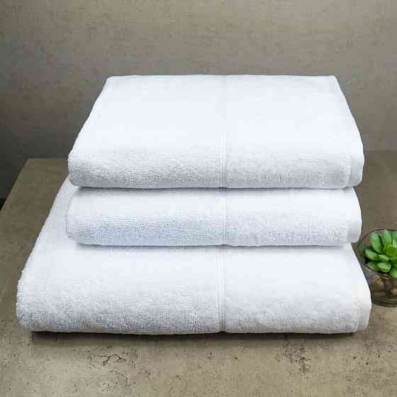 Набір рушників велюр/махра 3шт GM Textile 50x90см, 50x90см, 70x140см Premium Milado 550г/м2 (Білий) Суми