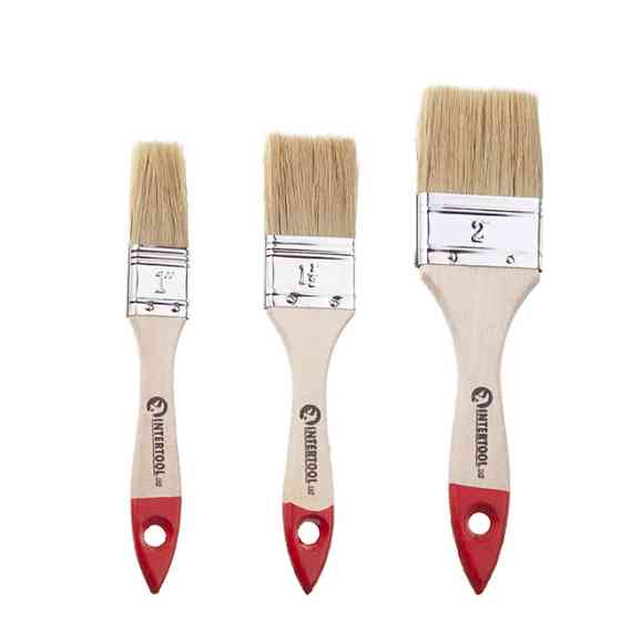 Набір пензлів флейцевих, 3 шт. (25, 38, 50 мм) INTERTOOL KT-1003 Киев