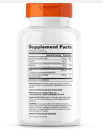 Глюкозамин с MSM Doctor's Best Synergistic Glucosamine MSM Formula, 180 капсул Киев