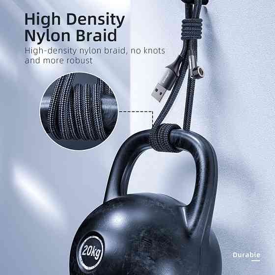 Кабель Essager 1м Магнітний USB для зарядки Lightning сірої кольору Київ