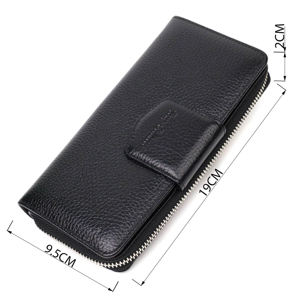 Кожаный женский кошелек с блоком для карт и документов Черный (Tony Bellucci) Киев - изображение 8