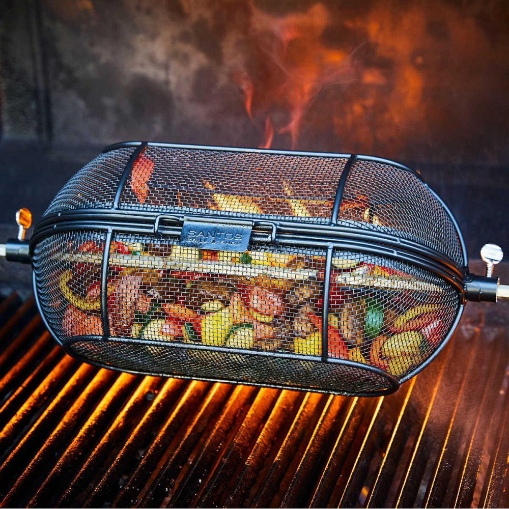 Кошик-сітка для рожна (вертелу) SANTOS, для гриля, кругла, чорна, антипригарна 897535 Код: 010972 Рівне - фото 5