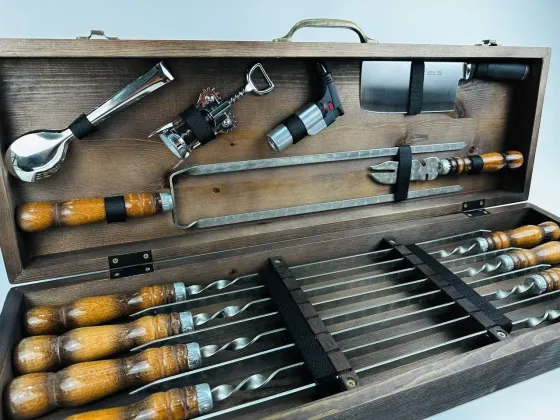 Набори шампурів, Набір шампурів у кейсі "Трофей Класік" Шампури, вертіла Тернопіль