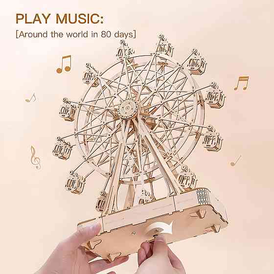 Конструктор Robotime Оглядове колесо 232 деталей. Дерев`яна 3D модель з музикою 28*10*34 см Київ