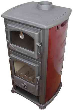 Піч-камін на дровах Bella Thalia Cucina червона з духовкою та варильною поверхнею 8 кВт до 60 м2 буржуйка Сербія Київ